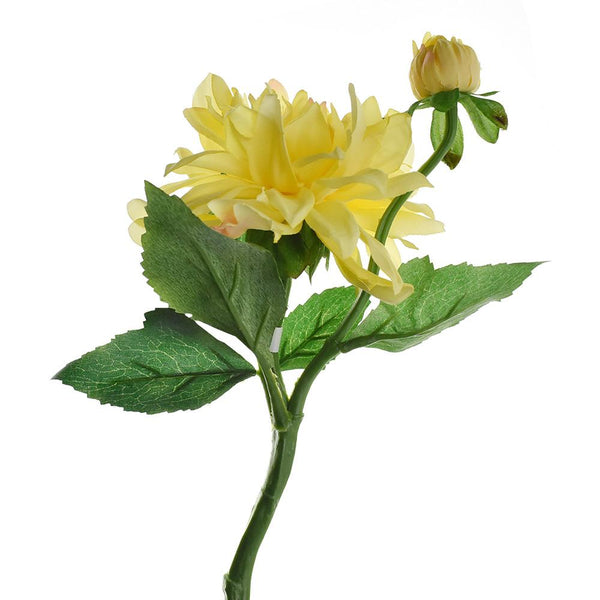 Artificial Dahlia Spray, Yellow, 13-Inch