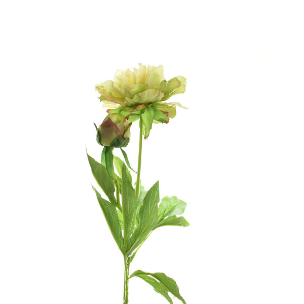 Artificial Peony Flower Spray, 28-Inch, Green