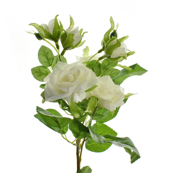 Artificial Rose Bundle Spray, 24-Inch, White