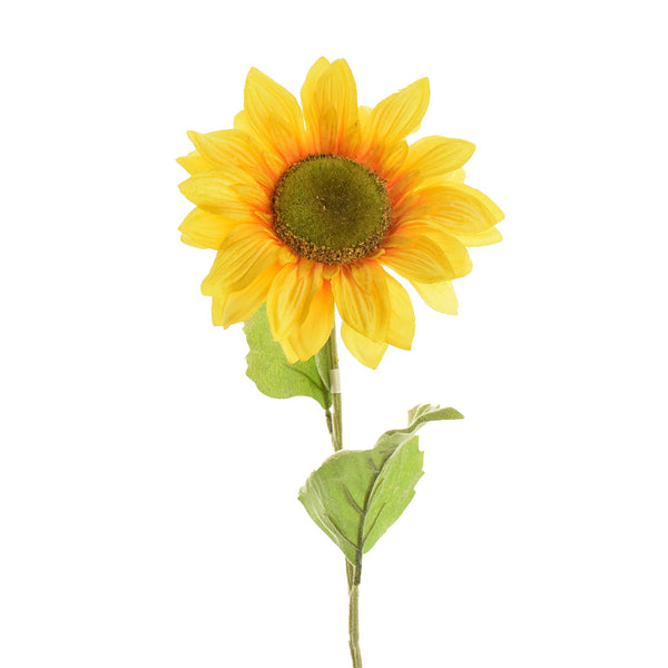 Artificial Sunflower Spray, Yellow, 24-Inch