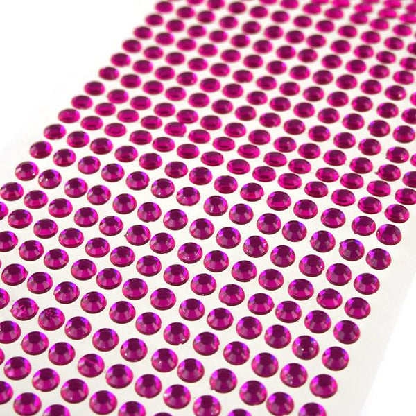 Self Adhesive Rhinestone Circle, 6mm, 72-count, Fuchsia