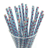 Small Dots Paper Straws, 7-3/4-inch, 25-Piece