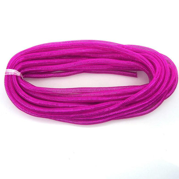 Solid Mesh Tubing Deco Flex Ribbon, 8mm, 10 Yards, Fuchsia