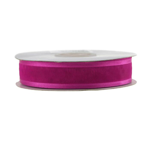 Satin-edge Sheer Organza Ribbon, 7/8-Inch, 25 Yards, Fuchsia