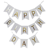 Gold Foil 'Happy Birthday' Bunting Banner, 8-Inch, 16-Feet