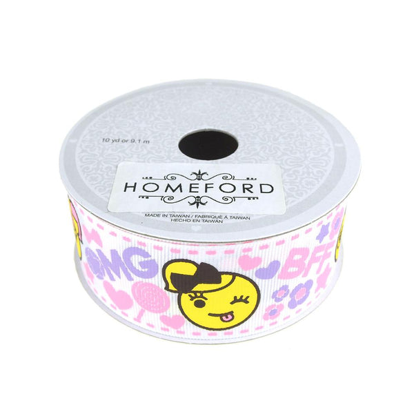 Cute OMG Emoji Grosgrain Ribbon, 1-1/2-inch, 10 Yards