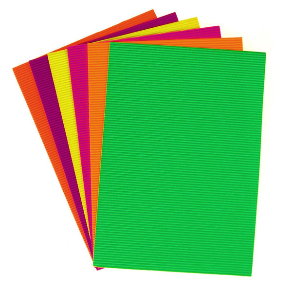 Corrugated Paper Card-stock Sheets, Assorted, 11-Inch, Neon Medley