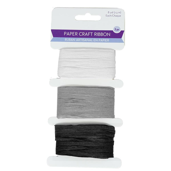 Paper Raffia Ribbon Craft Medley, 1/4-Inch,  8-Yard, 3-Piece, Classic