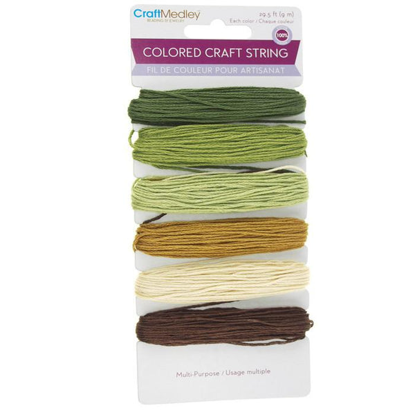 Colored Craft Thread String, Nature, 29.5-feet