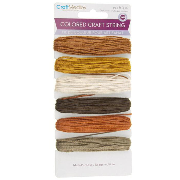 Colored Craft Thread String, Neutral, 29.5-feet