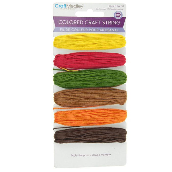 Colored Craft Thread String, Dark, 29.5-feet