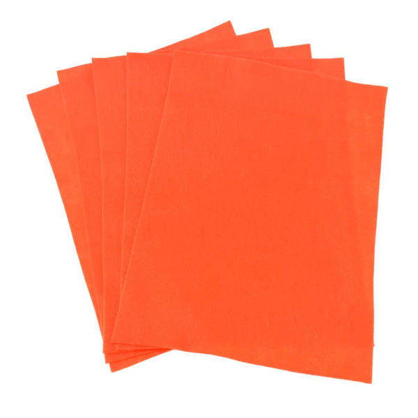 Premium Craft Felt Sheets, 8-1/2-Inch x 11-Inch, 5-Count, Orange