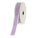 Gingham Picot-edge Polyester Ribbon, 7/8-inch, 25-yard