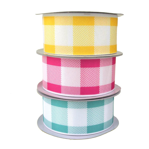 Colorful Grosgrain Plaid Ribbon, 1-1/2-Inch, 10-Yard