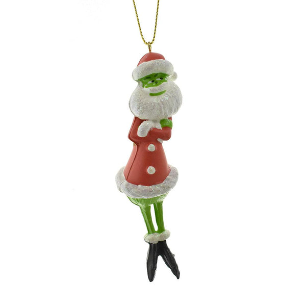 Santa Grinch Blow Mold Ornament, 4-1/4-Inch