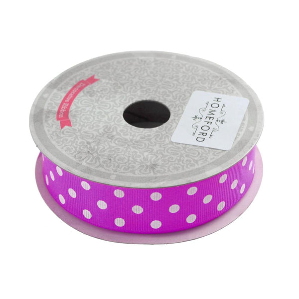 Polka Dot Grosgrain Ribbon, 7/8-Inch, 10 Yards, Purple