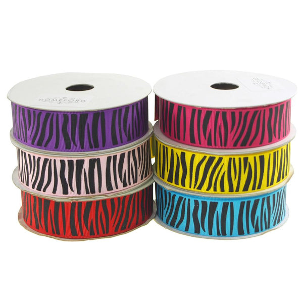 Zebra Print Grosgrain Ribbon, 7/8-Inch, 10 Yards