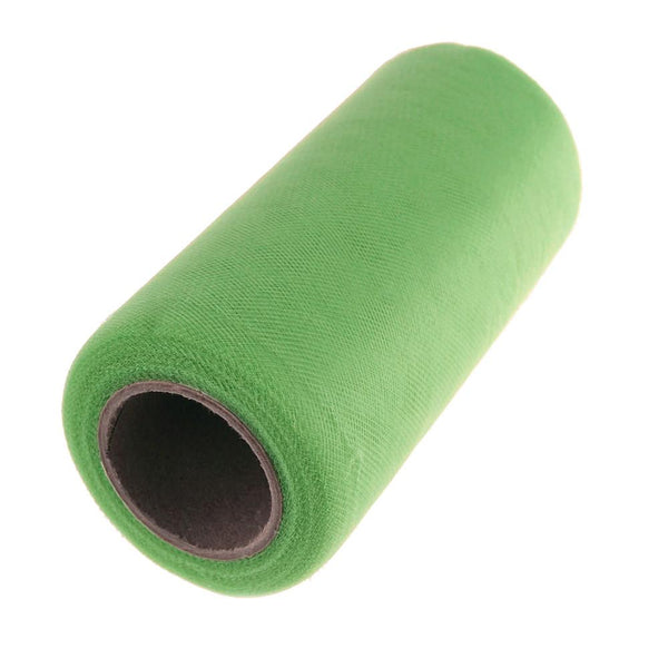 Premium American Tulle Spool Roll, Made in the USA,  6-Inch, 25 Yards, Green Flash