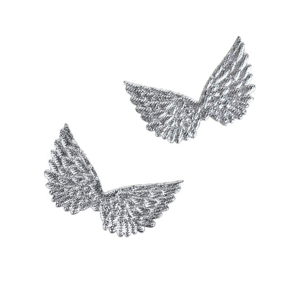 Embossed Angel Wing Party Favor Embellishments, 1-1/2-Inch, 6-Count, Silver