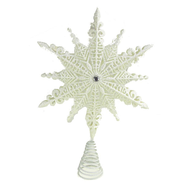 Ancient High Shine Star Tree Top, White, 11-Inch