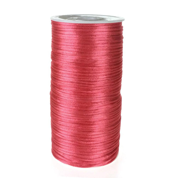 Satin Rattail Cord Chinese Knot, 1/16-Inch, 200 Yards, Hot Pink