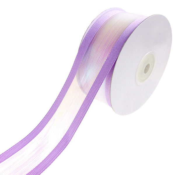 Shimmering Iridescent Grosgrain-Edge Ribbon, Lavender, 1-1/2-Inch, 10-Yard