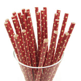 Small Dots Paper Straws, 7-3/4-inch, 25-Piece