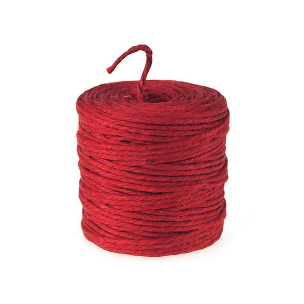 Burlap Jute Twine Rope, 3mm, 75 Yards, Red