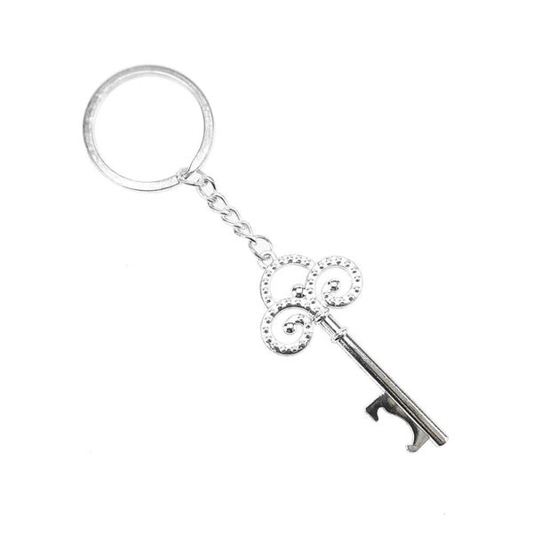 Antique Skeleton Key Wedding Key Chain Favor, 4-3/4-Inch, 12-Count, Silver