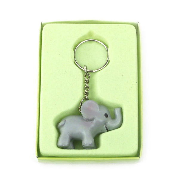 Safari Keychain Favors, 4-Inch, Baby Elephant, Grey