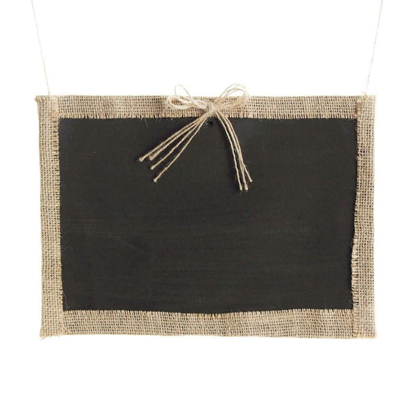 Hanging Chalkboard Frame with Burlap Border, 12-Inch