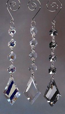 Acrylic Chandelier Crystals, Diamond Link, 7-Inch, Clear