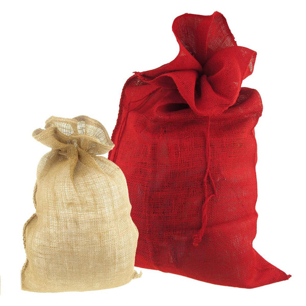 High Quality Natural Burlap Drawstring Santa Sack