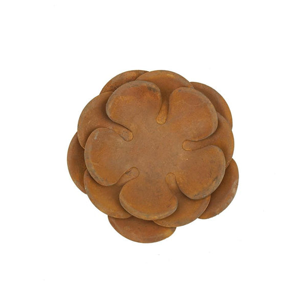 Rusty Rose Tealight Candle Holder, Rust, 4-Inch