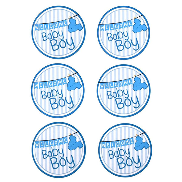 Baby Clothesline Seal Paper Stickers, Light Blue, 2-Inch, 12-Count