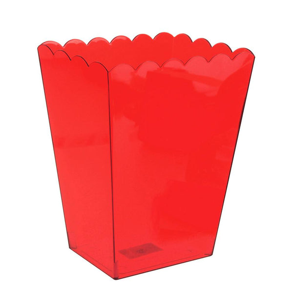 Plastic Large Scalloped Container, 7-3/4-Inch, Red