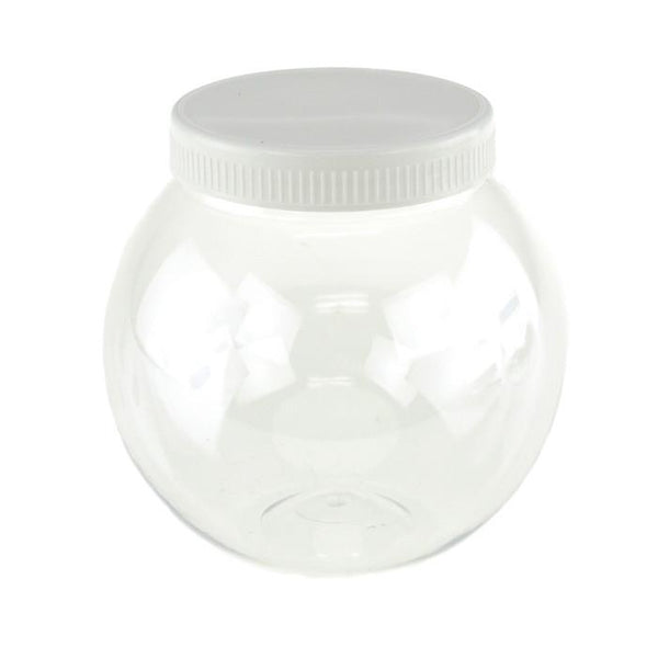 Plastic Round Favor Container with Lid, 4-1/2-Inch, Large, White