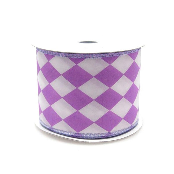 Harlequin Diamond Poly Ribbon, 2-1/2-inch, 10-yard, Lavender