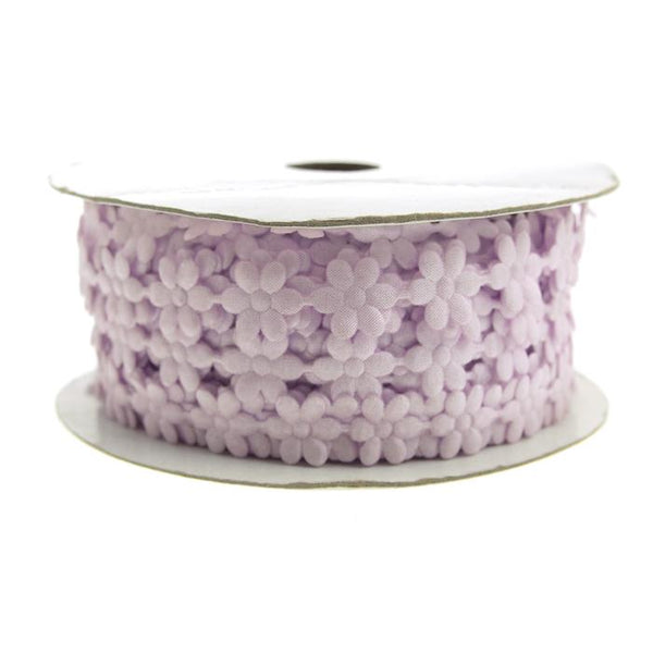 Polyester Flower Garland Ribbon, 3/8-Inch, 25-Yard, Lavender