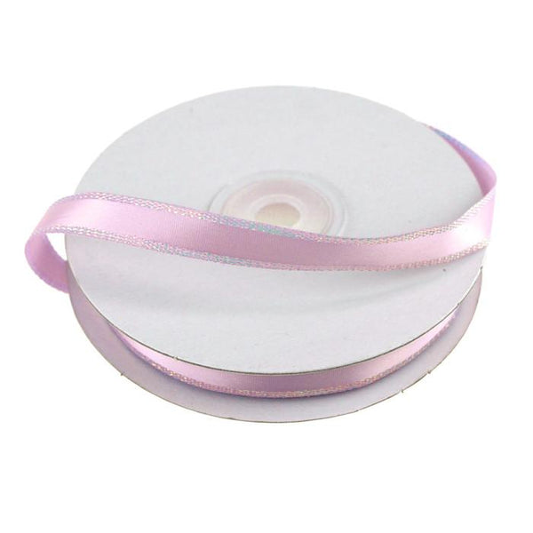 Satin Ribbon with Iridescent Edge, 3/8-Inch, 25 Yards, Lavender