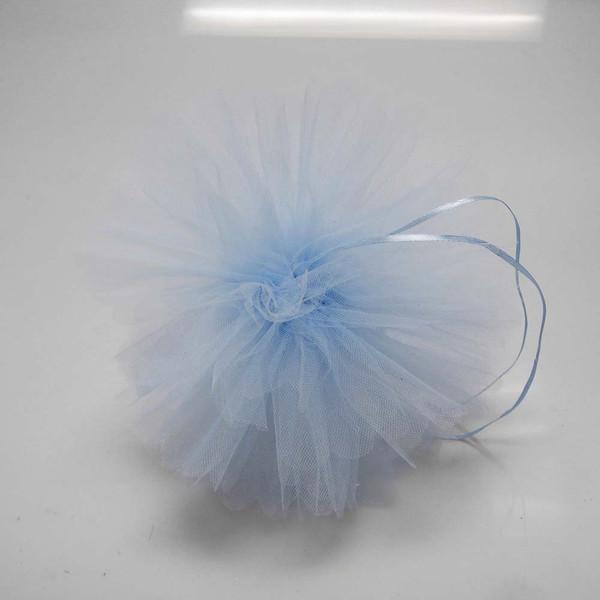 Tulle Pom Poms Ball Centerpiece, 4-Piece, 8-Inch, Light Blue