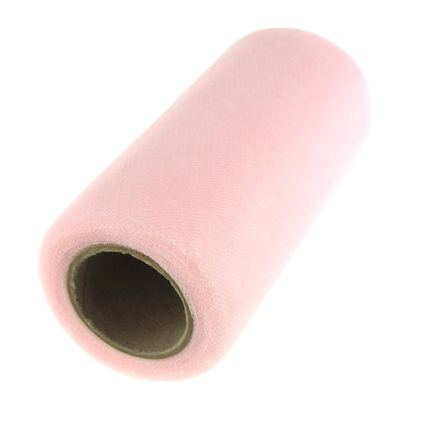 Premium American Tulle Spool Roll, Made in the USA, 6-Inch, 25 Yards, Light Pink