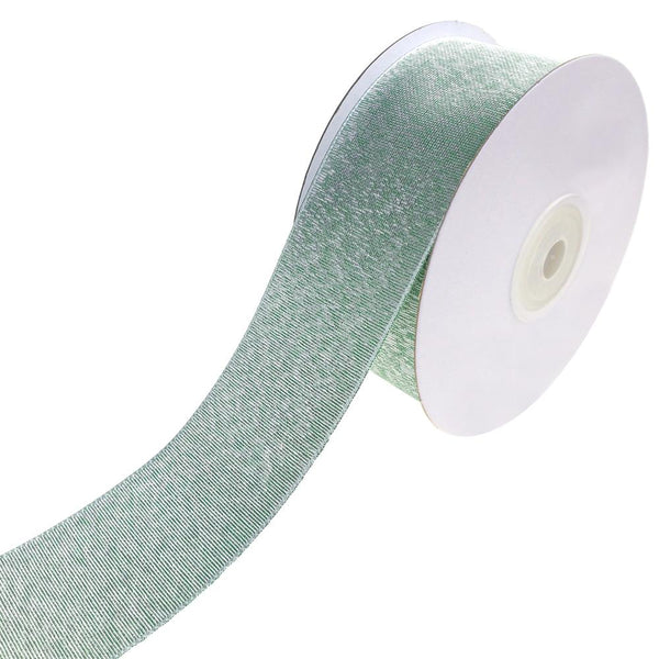 Shimmering Metallic Textured Weave Ribbon, Green, 1-1/2-Inch, 10-Yard