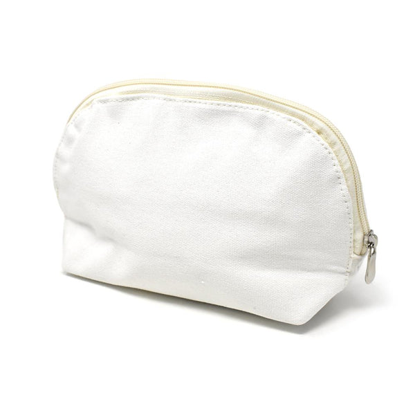 Oval Cotton Muslin Cosmetic Makeup Bag, 5-1/2-Inch