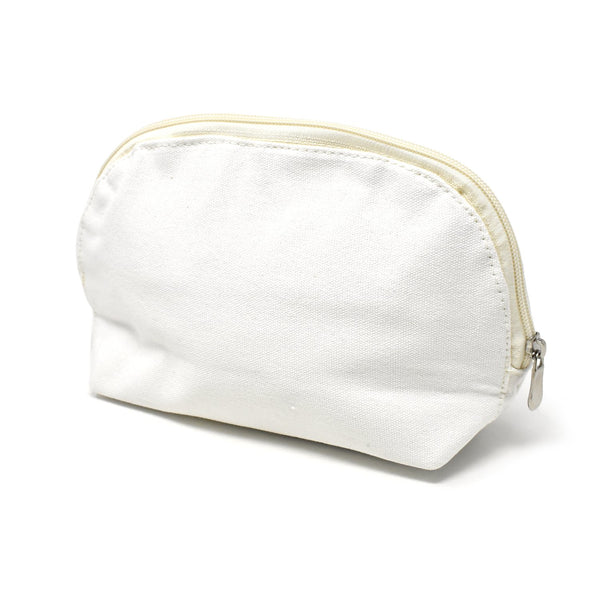 Oval Cotton Muslin Cosmetic Makeup Bag, 5-1/2-Inch, Gold