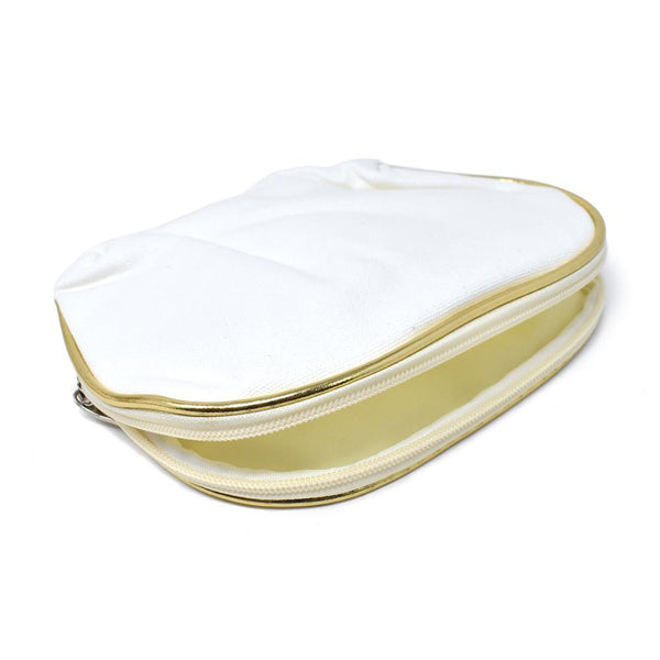 Cotton Muslin Shell Cosmetic Makeup Bag, 6-1/2-Inch, Gold