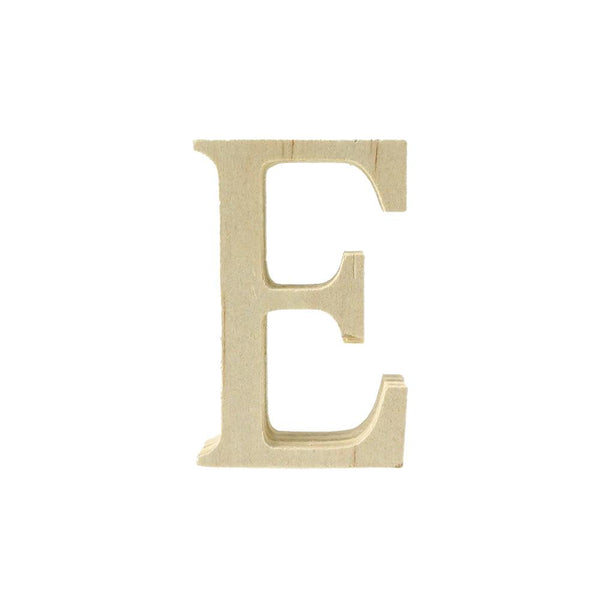 Pine Standing Wood Letter E, 2-Inch, 3-Count