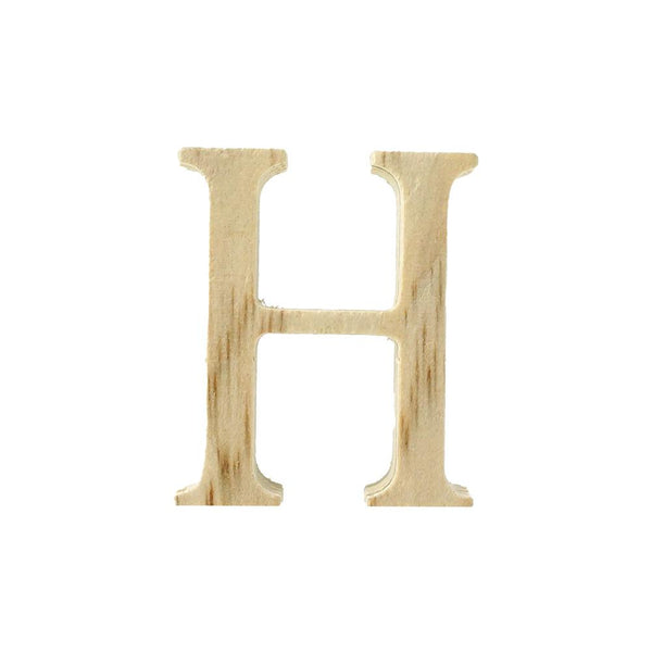 Pine Standing Wood Letter H, 2-Inch, 3-Count