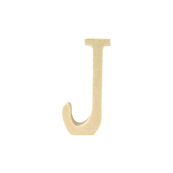 Pine Standing Wood Letter J, 2-Inch, 3-Count