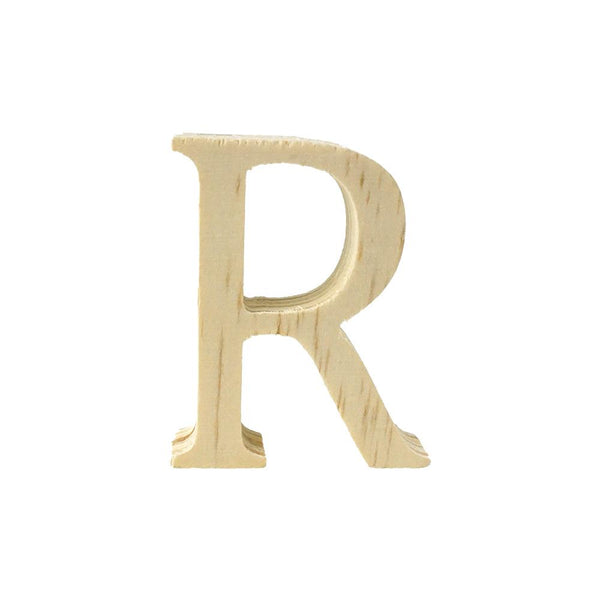 Pine Standing Wood Letter R, 2-Inch, 3-Count